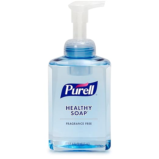 PURELL Brand HEALTHY SOAP Gentle & Free Foam, Fragrance-Free, 17.4 fl oz Hand Soap Table Top Pump Bottle (Pack of 4) - 5016-04