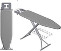 SONGMICS Folding Ironing Board Full Size, 14x54, 7-Level Adjustable Height Iron Board with Iron Rest, Cord Holder, Storage Rack, Steel, for Laundry Room, Gray, Borix Collection ULLB009GD01S