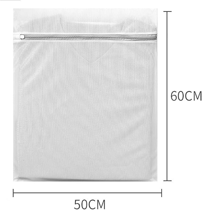 White Durable Large Washing Laundry Bag Mesh Organizer Net Dirty Bra Socks Underwear Shoe Storag Wash Machine Cover Clothes(Xw-50x60)