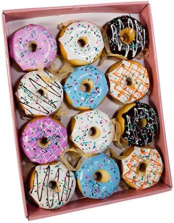Kurt Adler Donut Ornaments (Set of 12), 2.75-Inch, Christmas