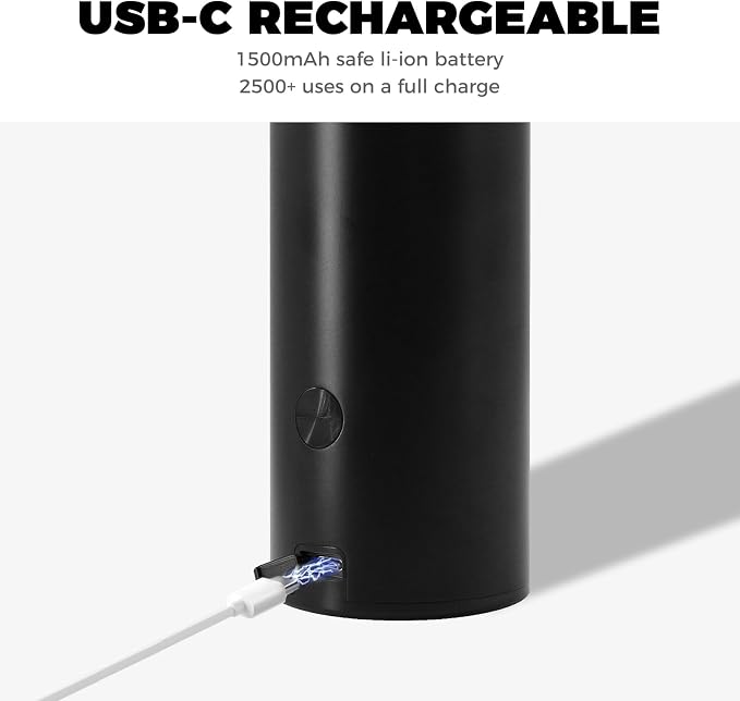 Touchless Automatic Soap Dispenser Stainless Steel with Sensor Infrared 9 oz Electric IPX5 Waterproof USB-C Charging Motion Sensor for Kitchen & Bathroom (Black)