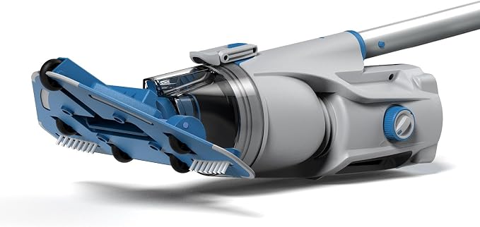 KOKIDO Rechargeable Cordless Pool Vacuum for Above Ground Pool and Pond Cleaner, 72” Aluminum Pole, Standard & Fine Filters, 2 Brush Vac Heads, Handheld Pool Cleaner Spot Clean Inground Pools XV320