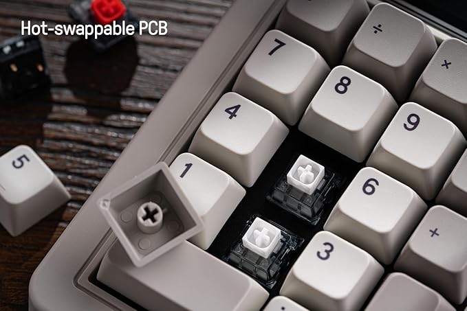 8Bitdo 18 Key Retro Mechanical Numpad, Supports PC & Standard Calculator Mode, Hot-swappable, PC Calculator Shortcut Button, Bluetooth/2.4G/Wired for Windows and Android - M Edition