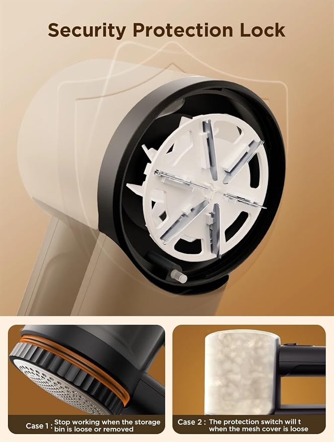 BAHREL Rechargeable Fabric Shaver, 2 in 1 Electric Lint Remover with Lint Brush, Fuzz Lint Shaver, Sweater Shaver to Remove Pilling, Fabric Defuzzer for Clothes, Furniture (Color : Black)