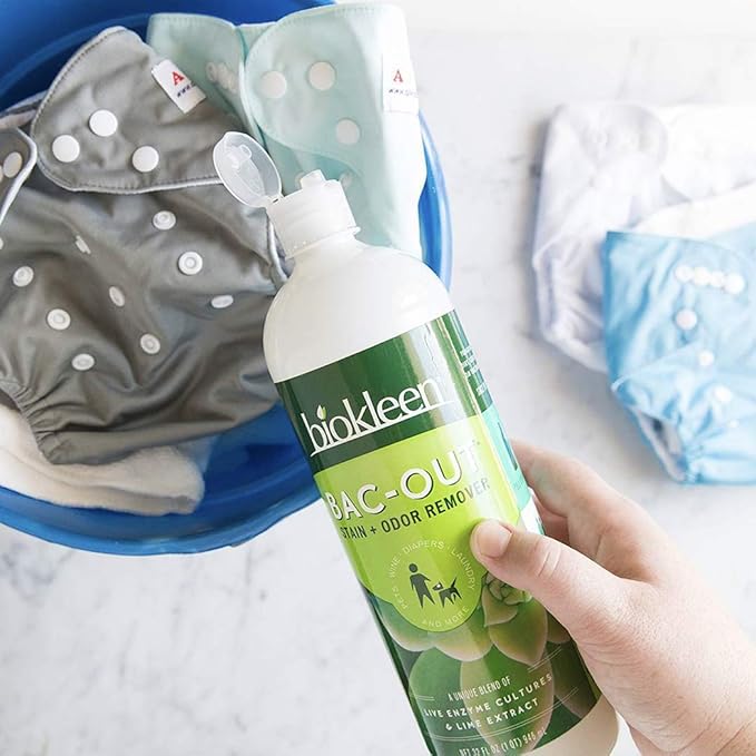 Biokleen Bac-Out Stain+Odor Remover, Destroys Stains & Odors Safely, for Pet Stains, Laundry, Diapers, Wine, Carpets, & More, Eco-Friendly, Non-Toxic, Plant-Based, 16 Ounces (Pack of 12)