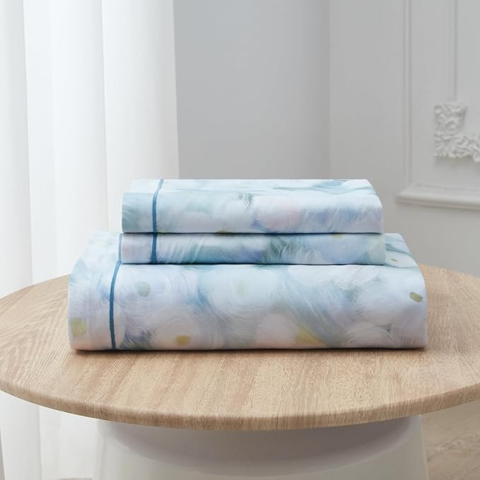 OAITE Duvet Cover Set King Size Oil Painting Pattern Ultra Soft 100% Cotton Duvet Cover Sets 3-PC, Breathable Duvet Cover with Zipper Closure & Corner Ties