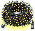 Dazzle Bright Christmas String Lights, 66FT 200 LED Connectable Green Wire 8 Modes String Lights, Waterproof Christmas Lights for Indoor Outdoor Patio Party Wedding Decorations, Warm White