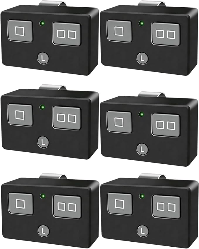 AXP1 AXS1 AXR1 Gate Opener Remote Transmitter, 5-Button, 3-Button Remote Transmitter for Automatic Gate Openers, Partymode, for Gh ost Opener Systems (Black, AXS1 6PCS)