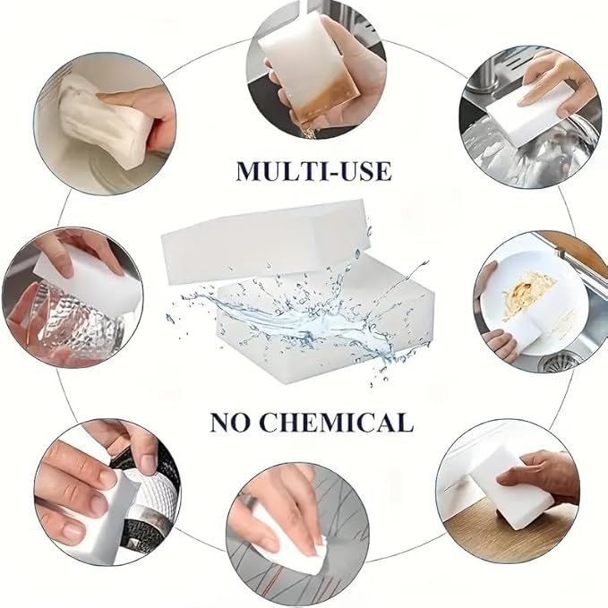 Magic Sponge Eraser Bulk Melamine Sponge Foam Cleaning Pads Multi Surface Household Cleaning Kitchen and Dish - Pack of 10