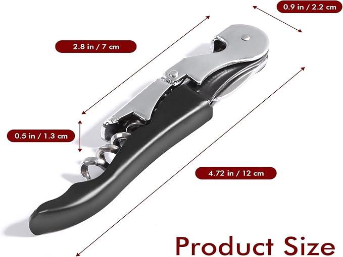 Kit-Home Professional Waiter Corkscrew Wine Openers Set (4 PCS),Upgraded with Heavy Duty Stainless Steel Hinges Wine Key for Restaurant Waiters, Sommelier, Bartenders