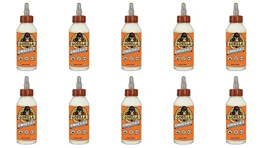 Gorilla Wood Glue, 8 oz., Water Resistant PVA Wood Glue for Indoor & Outdoor Projects, Fast Clamp, Natural Color, Paintable & Sandable (Pack of 12)