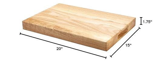 Winco 15" x 20" Heavy-Duty Cutting Board | Inset handles, Minimizes dulling, Attractive appearance, Great for Charcuterie, Cheese, Appetizers and Buffet Displays