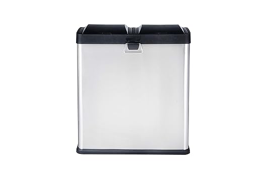 Step N' Sort The 16 Gal. 2-Compartment Stainless Steel Trash and Recycling Bin
