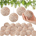 Lyrow 24 Pcs 3.15" Christmas Ball, Rose Gold