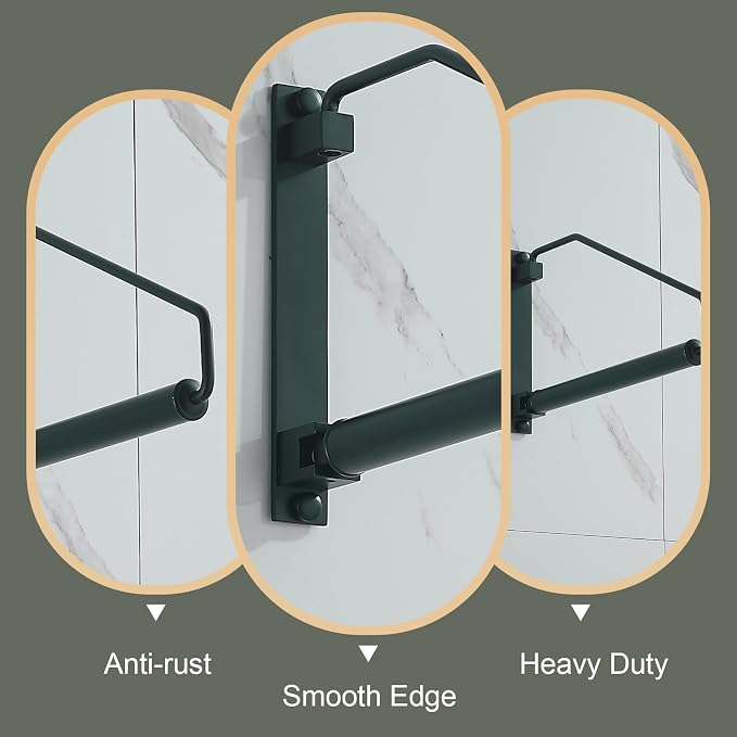 NEWRAIN Folding Clothes Hanger Rack, Wall Mounted Laundry Racks for Drying Clothes,Swing Clothing Hanging System Drying Closet Storage Organizer Black (Pack of 3)
