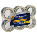 Duck HP260 High Performance Packing Tape Refills, 6 Rolls | Heavy Duty, E-Commerce Shipping, Warehouses, Tear-Resistant, Crystal Clear, 3" Core, 1.88 Inch x 60 Yards