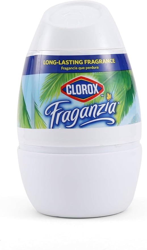 Clorox Fraganzia Gel Air Freshener Cone in Island Orchid Scent, 6oz | No-Plug, Battery-Free Air Freshener for Small Rooms, Closets, Kitchens, Bathrooms, Offices and More (Pack of 3)