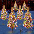 6 Pack Solar Christmas Trees Outdoor 120 LED Multicolor Lights