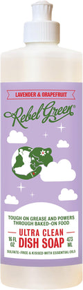 Rebel Green Super Deluxe Dish Soap - Plant-Based Sustainable Dishwashing Soap - Lavender & Grapefruit Scent - 16 fl oz - 1 Pack