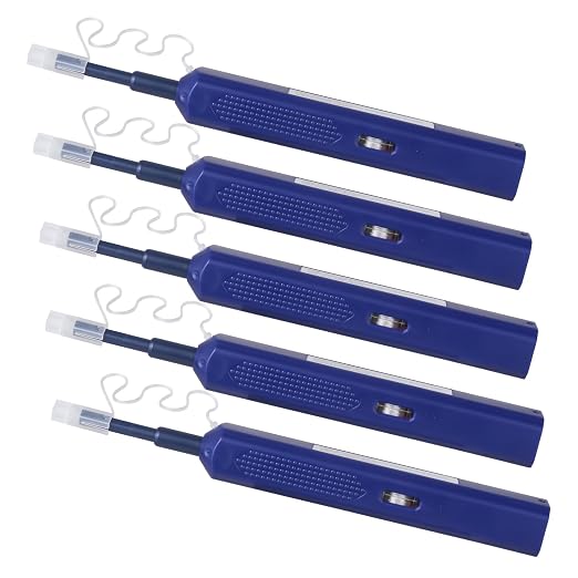 Xunsomten- 5 PCS Fiber Optic Cleaner Pen, LC/MU 1.25mm Ferrules Fiber Cleaning Pen Connector Clean, More Than 800+ Times, Fiber End Face Cleaner Tools, Includes Dust Caps
