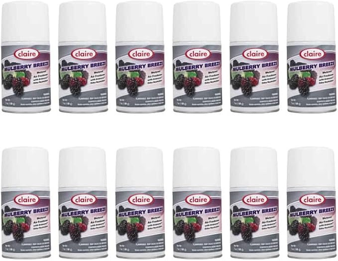 Claire CL106-12pk Mulberry Breeze Metered Air Freshener; 7 Oz. Net Wt, 12 Count