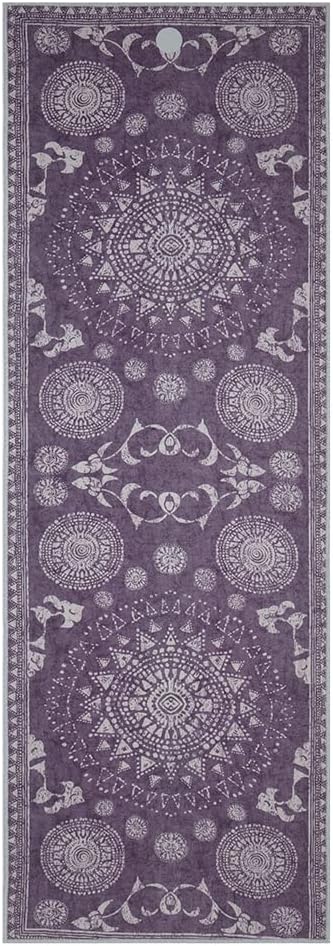 Manduka Yogitoes Hot Yoga Mat Towel - 71" | Moisture Activated Grip | Patented Silicone Nubs | Highly Absorbent, Durable & Easy Care | Made from Recycled Materials | 71 x 24 Inches | Geija Purple