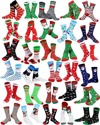 Vabean 60/120 /200 Pairs Christmas Socks Bulk for Adults