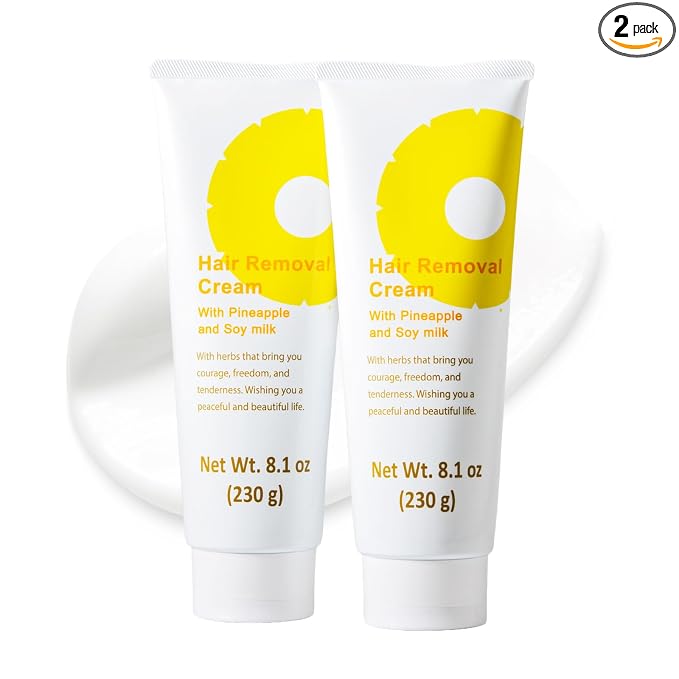 SUZUKI HERB LABORATORY Hair Removal Cream with Pineapple and Soymilk, Made in Japan (8.1 OZ / 230g) 2pcs.