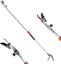 GARTOL Pruner for Garden, Cut Upto 1 Inch & Hold Telescopic Pole Pruner, Fruit Picker with Rotating Blade Head, Lightweight Aluminum Extendable Handle for Tree Branch Cutter, 7.87-13.78 FT, Silver