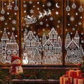 Extra Large Village Christmas Window Clings, Winter White House Stickers