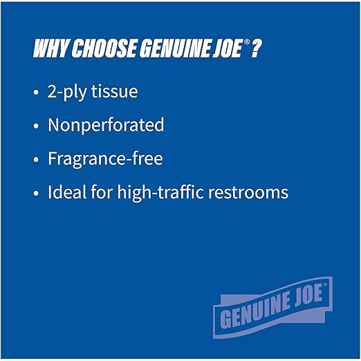 Genuine Joe - GJO2506008 Jumbo Dispenser Roll Bath Tissue (Pack of 8)