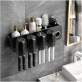 Toothbrush Rack Toothbrush Rack Bathroom Punch-Free Wall-Mounted Electric Brushing Cup Mouthwash Cup Bathroom Shelf Bathroom Toothbrush Holder