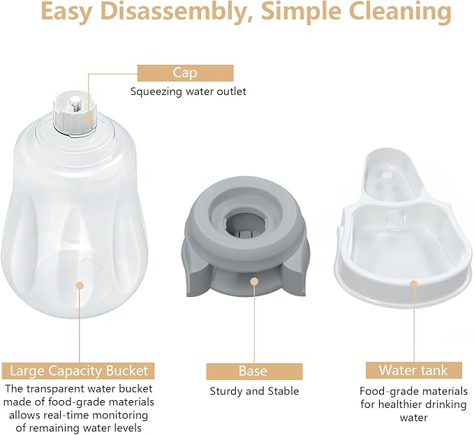 STALTWO 1.6 Gallon Automatic Dog Water Dispenser, Large Capacity Gravity Pet Water Bowl for Multiple Pets, BPA-Free Cat Water Feeder for Large Dogs, Refill Less Often, Grey | Pet Water Dispenser, Large Capacity Water Feeder for Cats and Dogs, Refill Le...