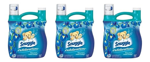 Snuggle Exhilarations"Blue Iris" Fabric Softener Liquid, 96 Fl Oz, 112 Loads (Pack of 3)