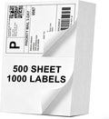 (1000 Labels/500 Sheets)Labelebal Half Sheet Self Adhesive Shipping Labels for Laser & Inkjet Printers, 8.5" x 5.5" Shipping Mailing Labels, 2 Per Page Shipping Labels, 5 1/2 x 8 1/2 Half Sheet Labels