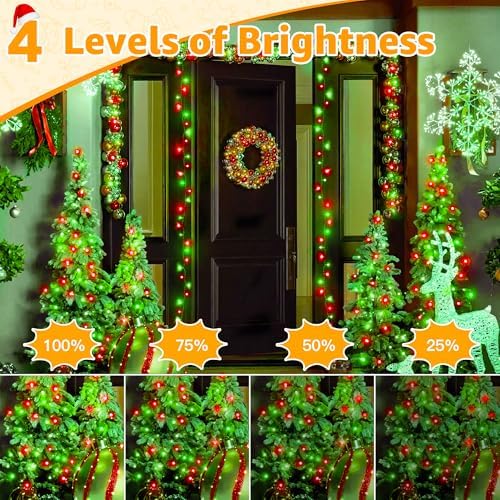 Ollny Christmas Lights Outdoor 800LED 262FT, Red and Green Plug in