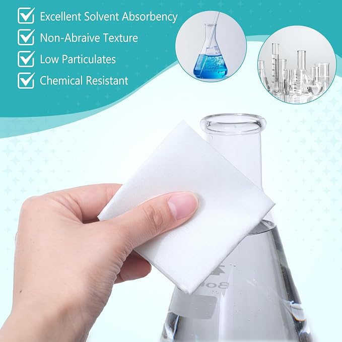 Outus 900 Pcs Cleanroom Wipes (5.5"x5.5", 56 Gsm) Lint Free Cloths Nonwoven Microfiber Disposable Wipes Ultra-fine Filaments Laser Sealed Edge for Lab Electronics Printing Semiconductor Industries