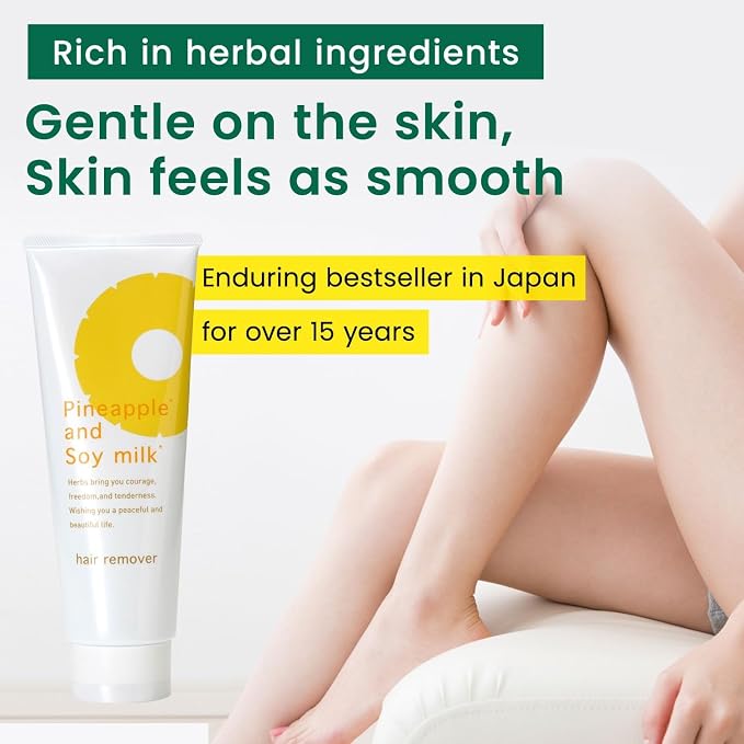 SUZUKI HERB LABORATORY Hair Removal Cream with Pineapple and Soymilk, Made in Japan (8.1 OZ / 230g) 2pcs.