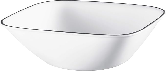 Corelle Vitrelle 18-Piece Service for 6 Dinnerware Set Triple Layer Glass and Chip Resistant, Lightweight Square Plates and Bowls Set, Timber Shadows