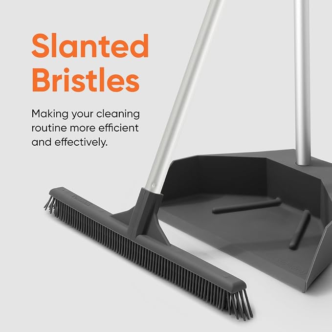 Superio 16"" Slim Silicone Salon Broom - Carpet Rake for Liquid, Human Hair, and Pet Hair, and Fur Space Saving and Easy to Wash, 12811274