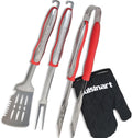Cuisinart 3 Piece BBQ Set - Stainless Steel Spatula, Fork and Tongs with Long Handle, Heat Resistant Glove, Ideal BBQ Grill Tools