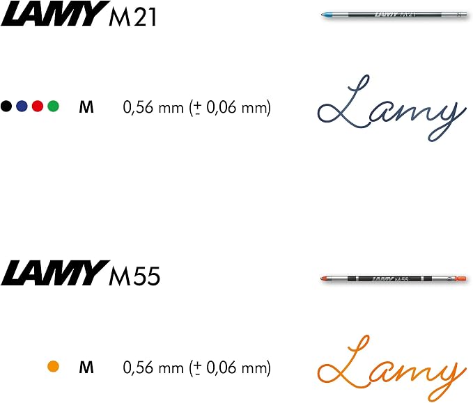 Lamy Set of 1 x ST Twin Pen 645 Multi-Pen System Stainless Steel Ballpoint Pen and Pencil in Silver and 1x Genuine Leather Case in Black for Two Writing Instruments