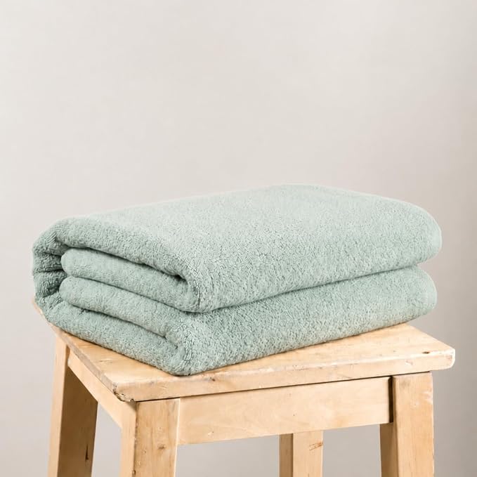 SALBAKOS 100% Turkish Cotton Bath Sheet 40x80 inch (1-Piece Seafoam Green) | Extra Large Jumbo Oversized Bathroom and Beach Towel, Super Soft Highly Absorbent Thick Premium Hotel Quality, Made in Turkey
