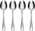 Oneida Silverware Set, Flight Everyday Flatware Dinner Spoons Set, Service For 4, Rust Resistant 18/0 Stainless Steel, Dishwasher Safe, Mirror Finish, Home And Kitchen Utensils Sets (Silver, 4 Piece)
