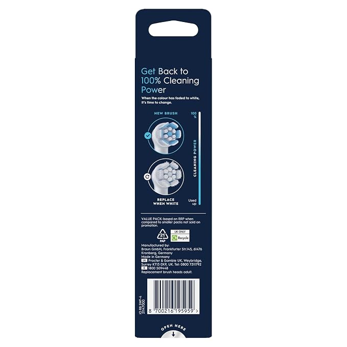 Oral-B iO Series Gentle Care, Original Replacement Round Brush Heads, Angled Bristles for Deeper Plaque Removal, Softer Brush Head for Sensitive Gums