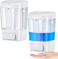 Hushee 2 Pcs Commercial Soap Dispenser Hand Wall Mounted Bathroom 27oz/800ml Manual Soap Dispenser Liquid Containers with Pump White Shower Plastic Wash Wall Containers Shampoo Gel for Kitchen Hotel