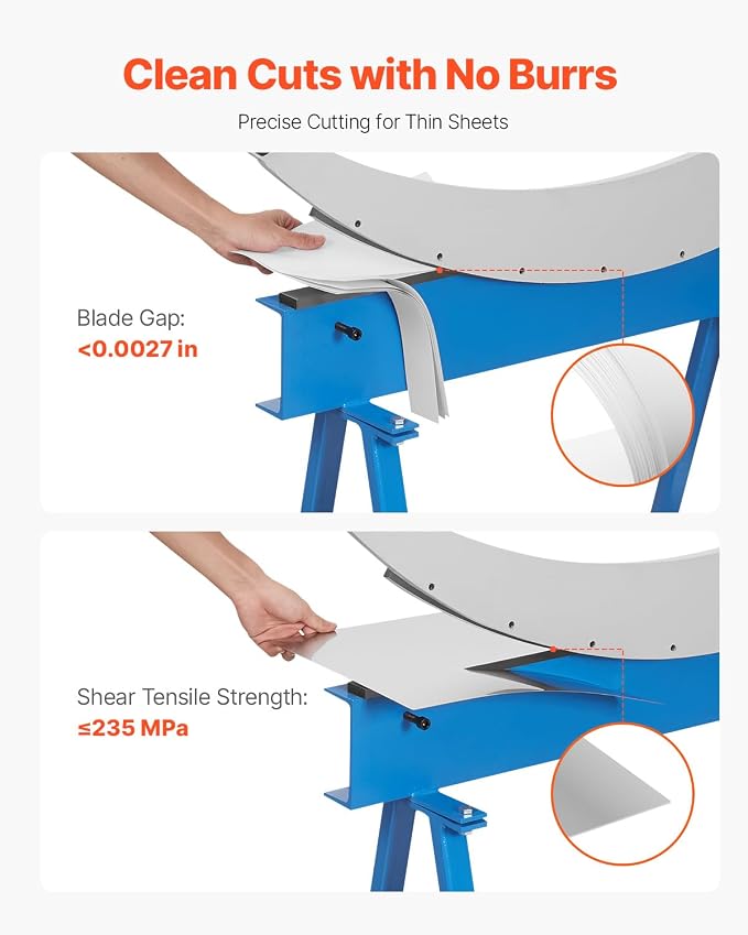 VEVOR Hand Plate Shear, 31.5 in Max Cutting Length, Manual Sheet Metal Shear Machine, Benchtop Cutter with T10 High-Hardness Blades, Q235 Material, for Cutting Large Metal Sheets Steel Aluminum Copper