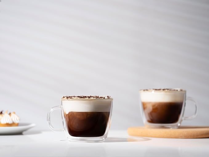 Bodum 15oz Double Wall Latte Mug, High-Heat Borosilicate Glass, Set of 2, Clear (Pack of 4)