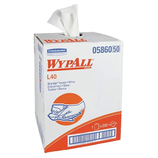 Wypall Dry-Up Professional Towels, 1-Ply, White