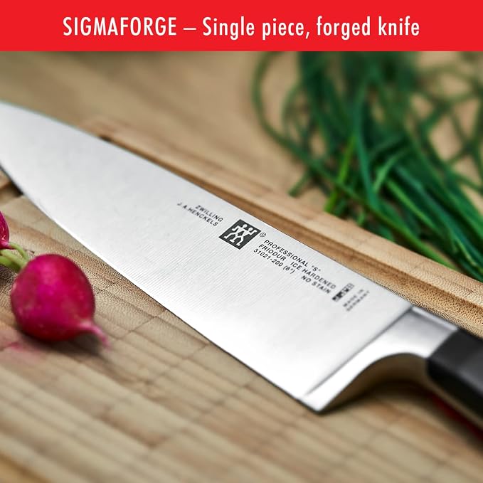 ZWILLING Professional S 8-inch Razor-Sharp German Chef's Knife, Made in Company-Owned German Factory with Special Formula Steel perfected for almost 300 Years, Dishwasher Safe